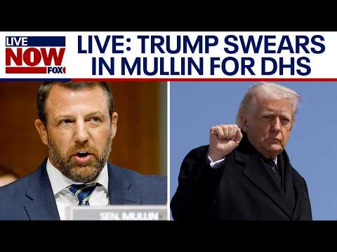 FULL: Markwayne Mullin & Trump swearing in ceremony, Trump talks Iran