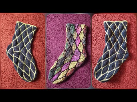 Носки поперечным вязанием на любой вязальной машине