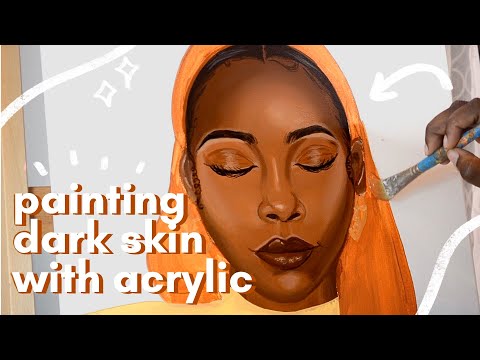 how to paint dark skin in acrylic | full timelapse