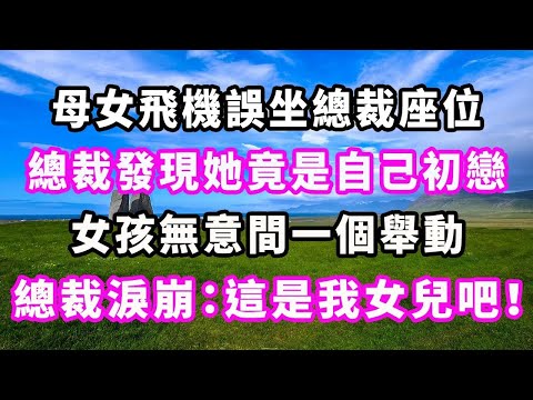 母女飛機誤坐總裁座位，總裁發現她竟是自己初戀，女孩無意間一個舉動，總裁淚崩：這是我女兒吧！#爽文#大女主#現實情感#家庭