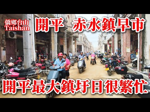 開平 Kaiping 赤水鎮公歷5&10趁墟丨趕集日早晨大集市喧嘩熱鬧丨筲箕拉腸早餐腸粉薄味道好丨2025年10月23日更新 #chinavillagelife #cantonesefood