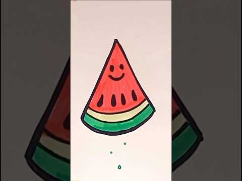 Watermelon 🍉 Easy Drawing #shorts #coloringforkids #drawingforkids #kidsart #trending #kidsdrawing