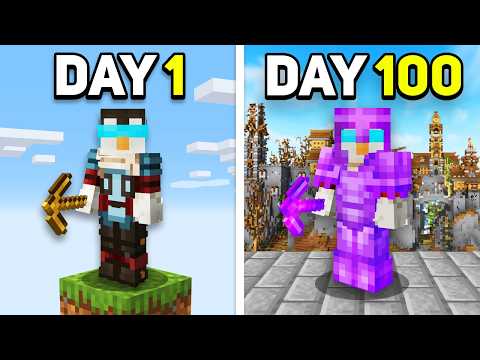 I Survived 100 Days on ONE BLOCK SKYBLOCK!