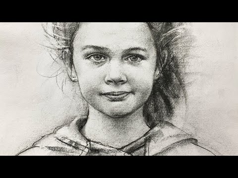 How to draw of a girl with charcoal