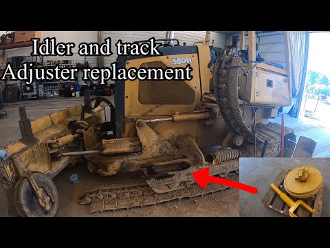 How to replace track idler and adjuster on Deere 450, 550, 650 H and J series dozers undercarriage