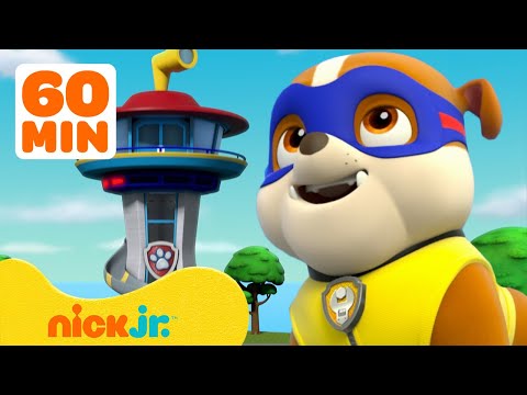PAW Patrol Super Hero Lookout Tower Rescues! w/ Rubble! | 1 Hour Compilation | Rubble & Crew