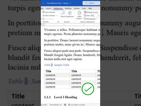 How to Link Word Table Caption to Document Body: Cross-Reference