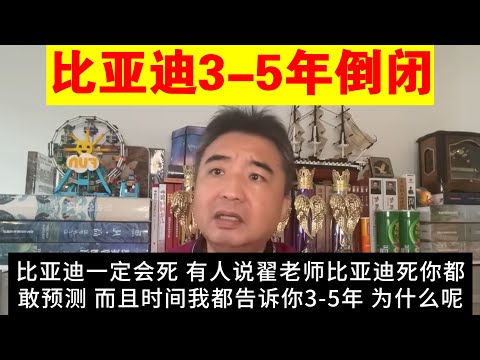 翟山鹰：为什么说中国的电动汽车行业肯定完蛋丨比亚迪3-5年倒闭