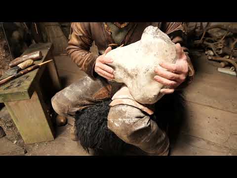 Reproducing a 400,000 year old Hand axe from a giant flint stone.