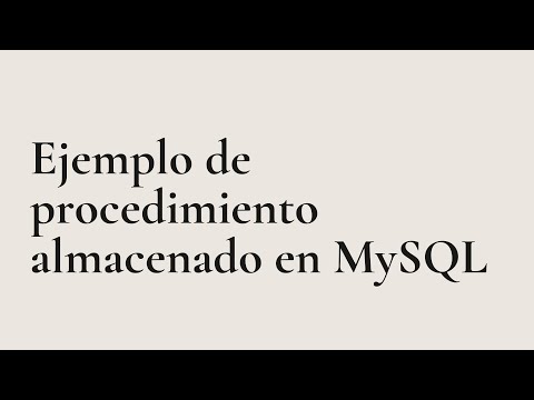 SGBD: Ejemplos de procedimientos almacenados en MySQL