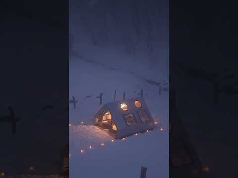 COZY CAMPING IN A SNOWY AIR TENT