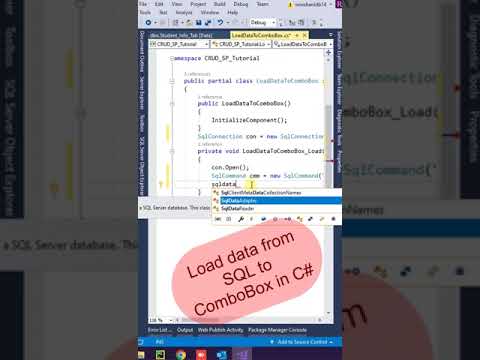 Load Data to ComboBox in C# with SQL #shorts #combobox