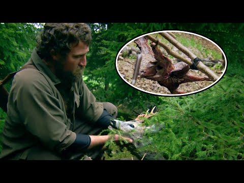 A Michelin Chef And A Hunter Team Up For Wilderness Survival, Enjoying Roasted Whole Lamb Outdoors.