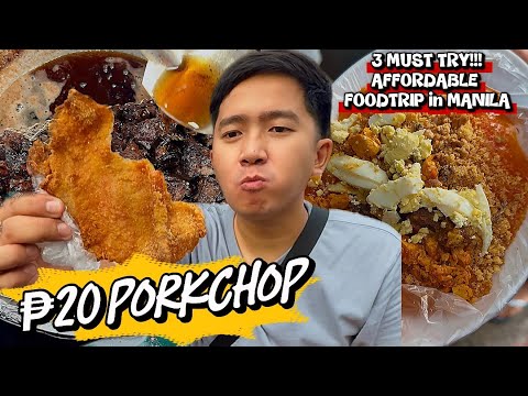 20 PESOS PORK CHOP in TONDO | 3 MUST TRY AFFORDABLE FILIPINO STREET FOOD in MANILA | Kafodtrip
