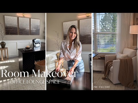 Office Lounge Room Makeover || Earthy Light & Airy || Decorate With Me || Pre -Fall Styling ideas