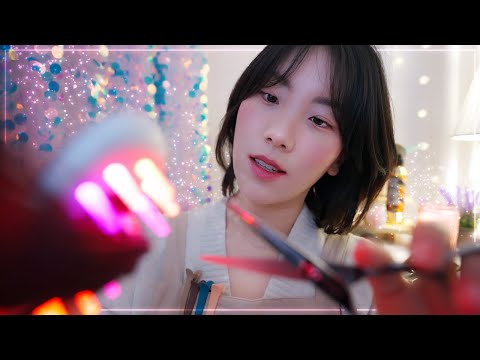 ASMR Sleep inducing Dreamy Hair Salon 💜🌙 Haircut | Hair Brushing | Scalp Massage | Shampoo