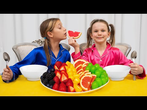 Healthy vs Unhealthy Choices! 🍎🍭 Stephi and Eva Learn What Gives Real Energy