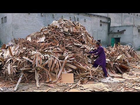 Inside Factory Process Of Recycling Waste Cardboard Into High Quality Yarn Paper Cone