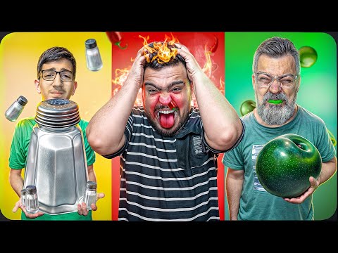 چالش 24 ساعت فقط غدای ترش و تند و شور🔥