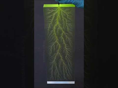 Lighting Strikes a block of Acrylic! #lightningstrike #fractals #cool #wow #highvoltage #science