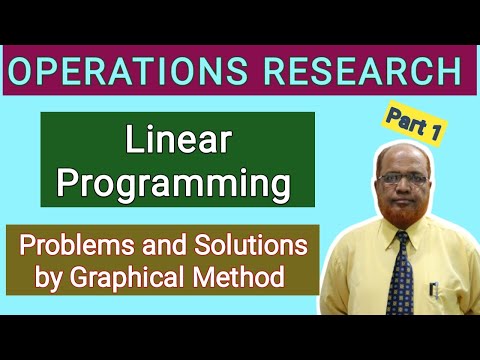 Operations Research I Linear Programming I Problems by Graphical Method I Part 1 I Hasham Ali Khan I