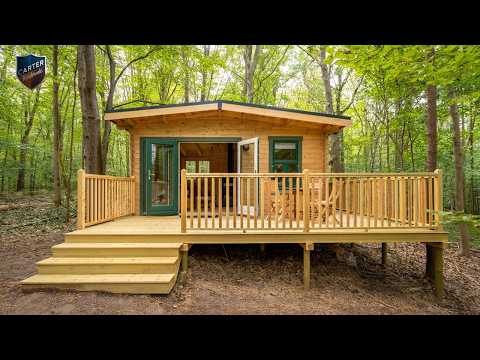 A Couple Hand-Built Fully Equipped Wooden House Deep In The Forest