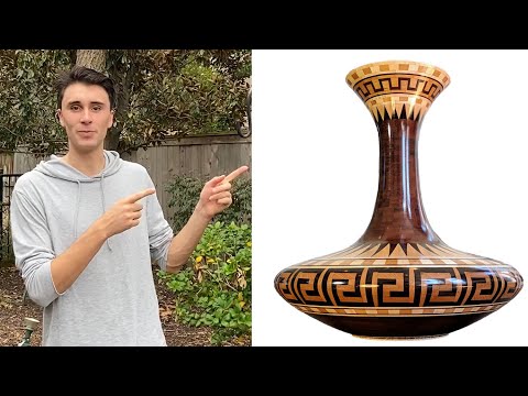 Segmented Woodturning a Vase out of 1025 Piece of Wood!!!  -- European Decanter