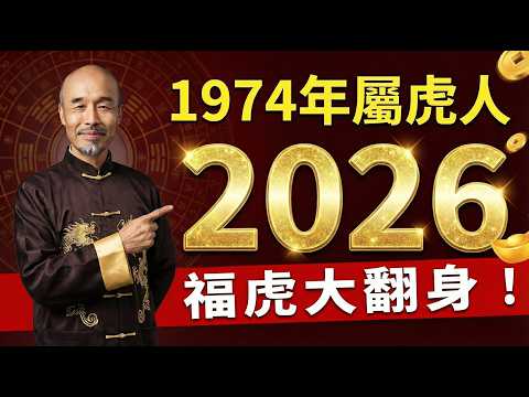 1974年屬虎人，52歲有劫？錯！這是『猛虎出山』化『福虎』！2026年財運滾滾，富貴臨門的就是你！#1974年屬虎 #屬虎2026年運勢 #生肖虎 #偏財運 #甲寅虎 #2026年生肖虎運勢