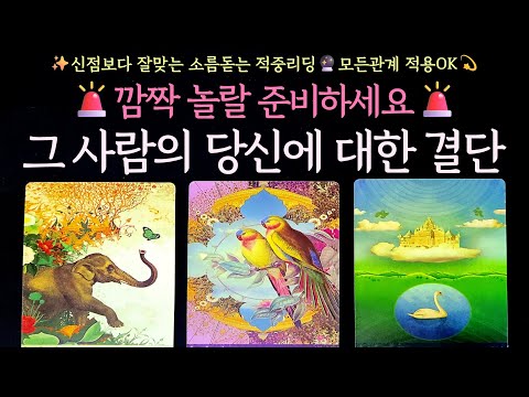 [타로] 🚨깜짝 놀랄 준비하세요🚨 그 사람의 당신에 대한 결단 ✨신점보다 잘맞는 소름 적중리딩🔮모든관계 적용OK💫