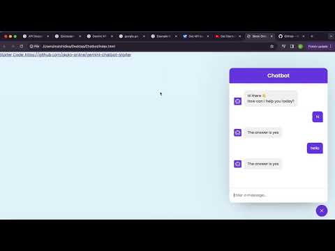 Build HTML JS CSS Browser Chatbot on your Browser with Gemini Pro