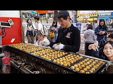 Incredible Speed!! The Fastest Takoyaki Master Sells 1,500 Just in 3 Hours l Korean Street Food