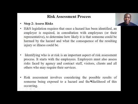 OCCUPATIONAL HEALTH AND SAFETY MANAGEMENT RISK ASSESSMENT PROCESS Lecture 3