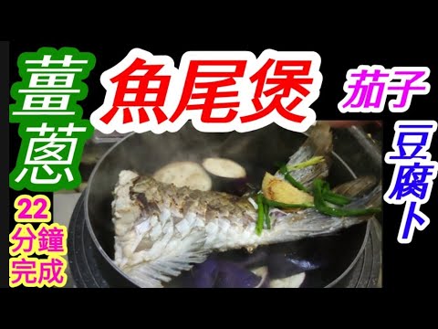 Claypot Grass Carp Tail with Ginger & Scallions🐟 Plus Egglants & Tofu Puffs🍆 Yummy!😋薑蔥煀魚尾煲仔 矮瓜豆腐卜