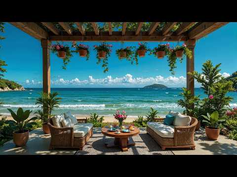 Tropical Bossa Nova Jazz ~ Smooth Bossa Nova Guitar and Ocean Wave Sounds at Seaside for Relaxation
