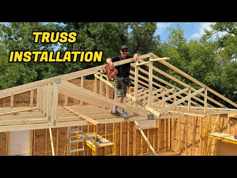 How To Install Roof Trusses (Cabin Project)