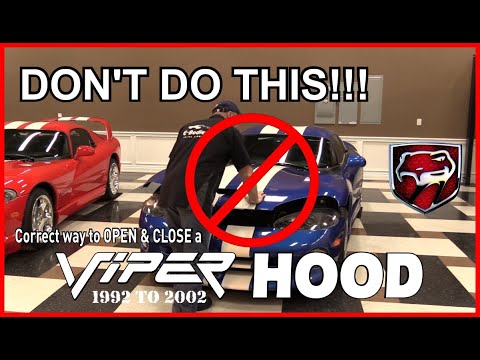 How to OPEN the HOOD on a Dodge Viper GTS RT10 & release latch location
