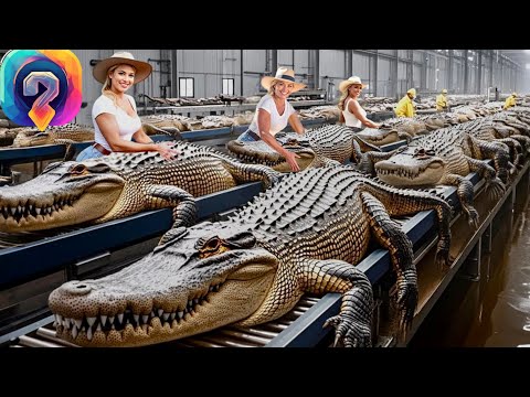 Как МИЛЛИОНЫ крокодилов обрабатываются — массовое разведение крокодилов для получения кожи и мяса!
