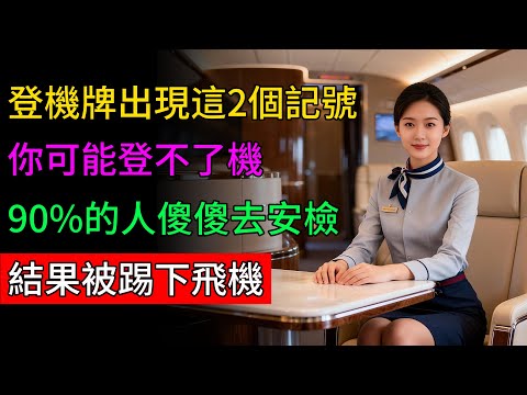 登機牌出現這2個記號，你可能登不了機!90%的人傻傻去安檢，結果被踢下飛機! #機票超售 #登機牌 #航班取消 #賠償 #空姐
