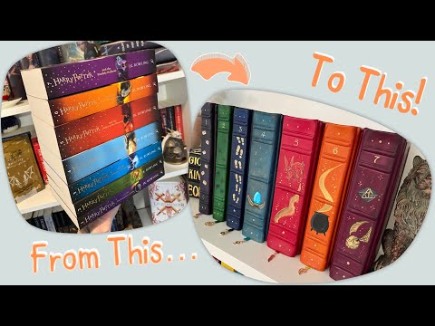 REBINDING The Harry Potter series Into LEATHER Bound Books! [DIY, Bookbinding]
