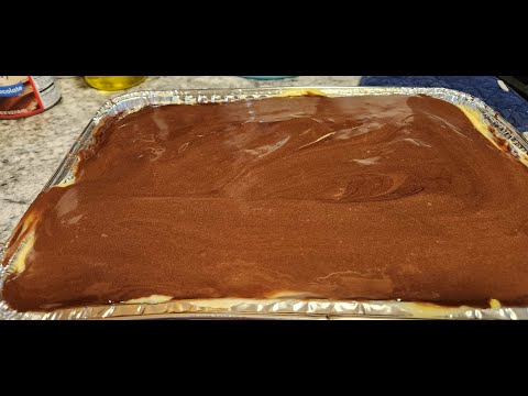 Boston Cream Cake Christopher's Birthday Cake and one other thing all done cooking for Christmas