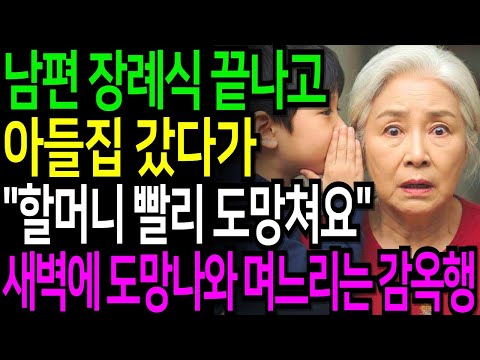 남편 장례식 끝나고 아들집에 갔다가 “할머니 빨리 도망쳐요”손자의 말에 새벽 2시에 도망 나와 며느리 감옥 보냈습니다