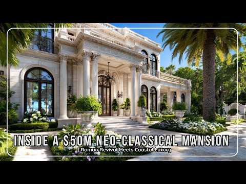 Inside a $50M Neo-Classical Mansion | Roman Revival Meets Coastal Luxury
