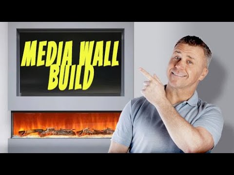 How to build a media wall with electric fireplace and TV | Media Wall Build