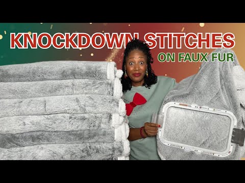 Embroidering Fur Sherpa Couch Throws with Knockdown Stitches for increased Christmas Sales