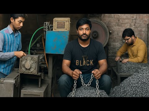 Brilliant Way of Making Iron Chain FromAn 0ld Rusty Wire | Mass Production of Massive Chain