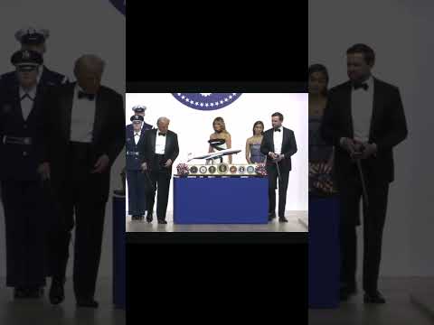 Trump, JD Vance Cut Cake with US Navy Ceremonial Swords