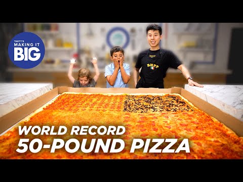 I Made A Giant 50-Pound Pizza For Two Little Kids • Tasty