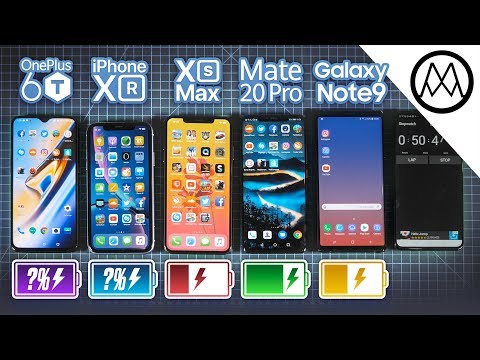 OnePlus 6T vs iPhone XR / XS vs Mate 20 Pro vs Note 9 Battery Life DRAIN TEST