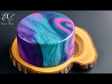 Galaxy Mirror Glaze Cake | A Dessert That Looks Like the Universe
