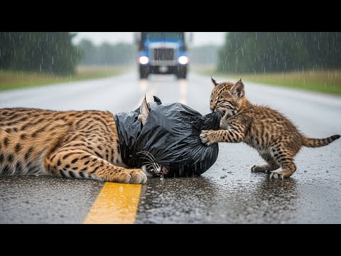 Mother Bobcat Suffocated Inside a Plastic Bag While Her Cub Cried — Then Help Arrived!